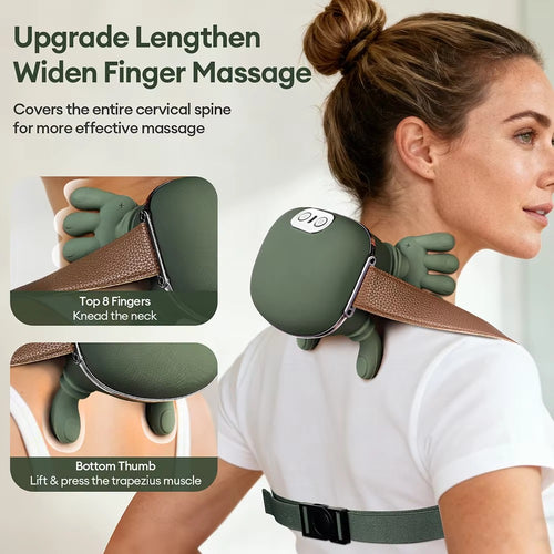 Wireless Neck & Shoulder Massager with Human-Hand Kneading Motion – Full Body Use
