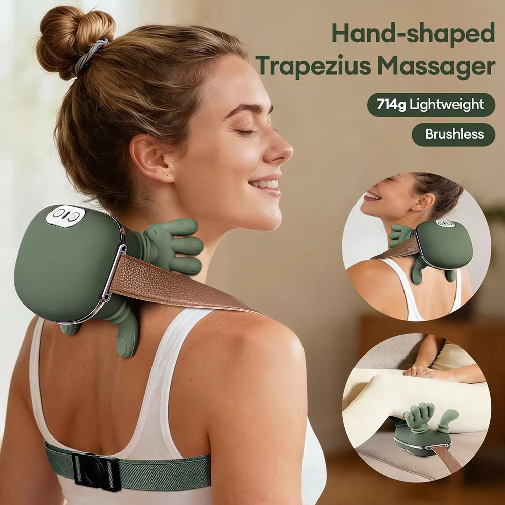 Wireless Neck & Shoulder Massager with Human-Hand Kneading Motion – Full Body Use