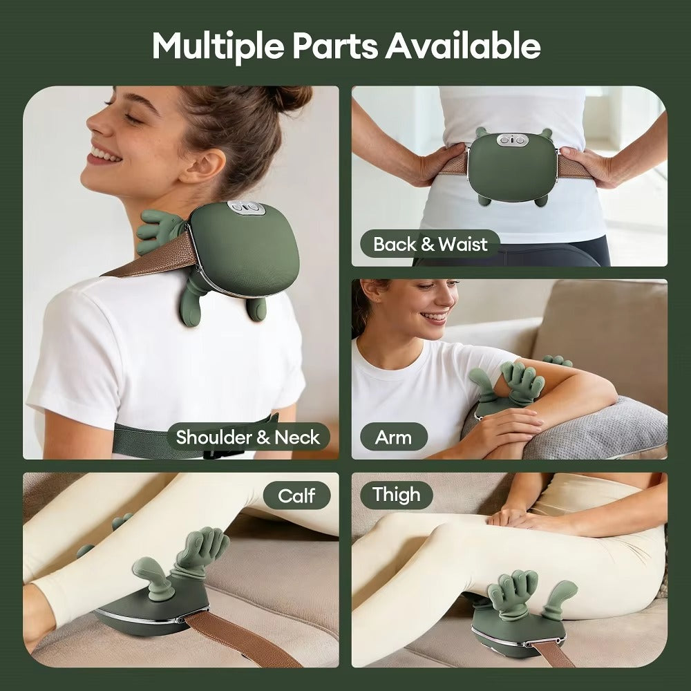 Wireless Neck & Shoulder Massager with Human-Hand Kneading Motion – Full Body Use